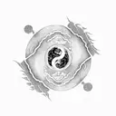 a yin yang that is a bonsai tree tattoo design idea