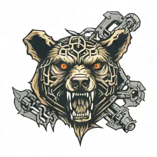 bear trap tattoo design idea