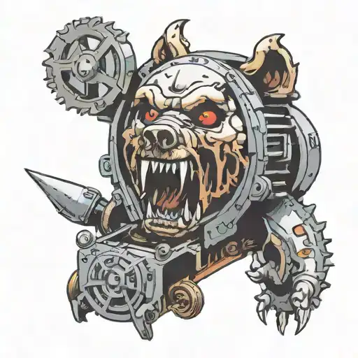 saw movie reverse bear trap tattoo design idea