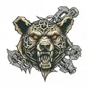 bear trap tattoo design idea
