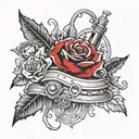 saw movie reverse trap with flowers tattoo design idea