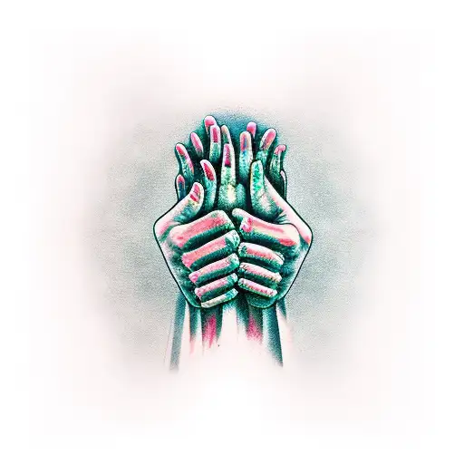 pray hands tattoo design idea