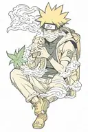 Naruto smoking marijuana tattoo design idea