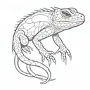 Reptile with rainbow tattoo design idea