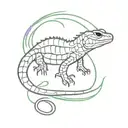 Reptile with rainbow tattoo design idea