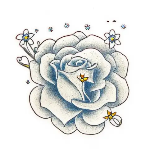 forget me not flowers tattoo design idea