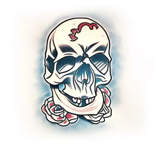 Skull Knee tattoo design idea