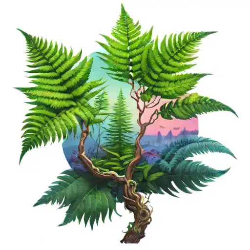 Fern Tree tattoo design idea