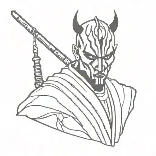darth maul drawn tattoo design idea