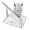 darth maul drawn tattoo design idea