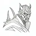 darth maul drawn tattoo design idea