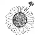 a tech flower pot with a bent daisy tattoo design idea