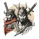 samurai and gladiator tattoo design idea