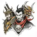 samurai and gladiator tattoo design idea