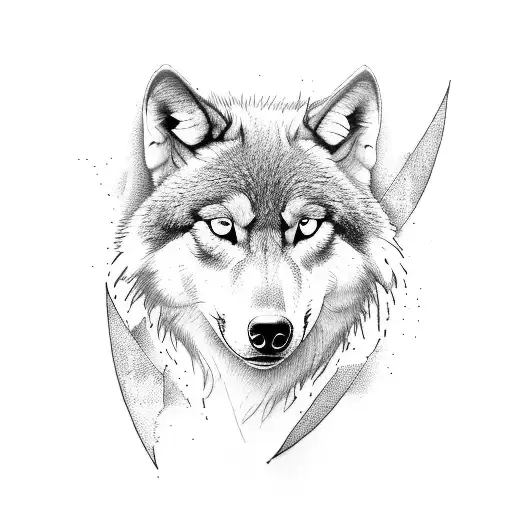 black band tattoo with a wolf and ah phoenix tattoo design idea