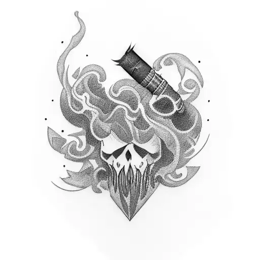 smoke sleeve filler tattoo design idea