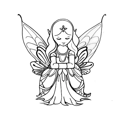 spiritual fairy  tattoo design idea