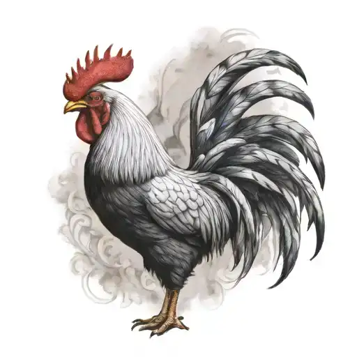 Portuguese rooster standing proudly tattoo design idea
