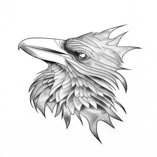 Raven tattoo design idea