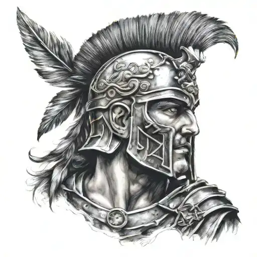 ancient roman warrior tattoo design idea