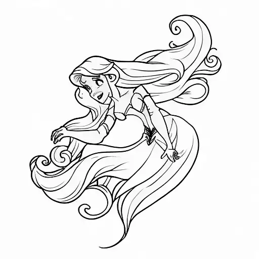 ariel Disney princess tattoo design idea