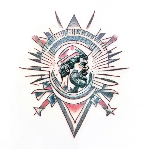 greek god carrying column tattoo design idea