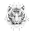 Tiger rose tattoo design idea