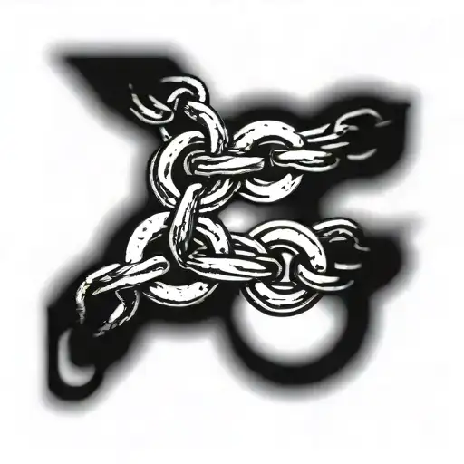 broken chain tattoo design idea