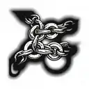 broken chain tattoo design idea