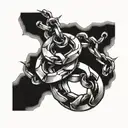 broken chain tattoo design idea