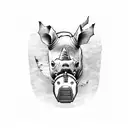 gas mask and rhino tattoo design idea