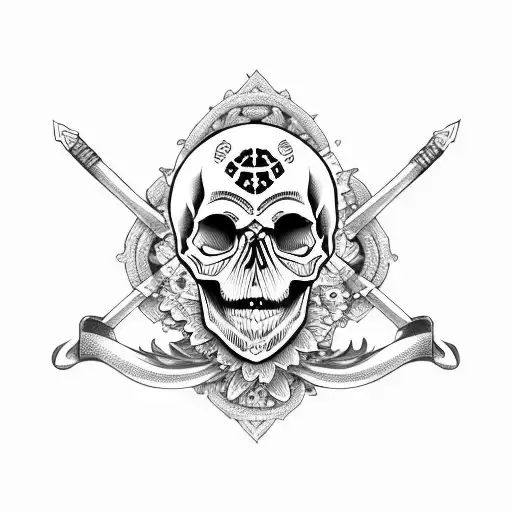skull and crossbones tattoo design idea