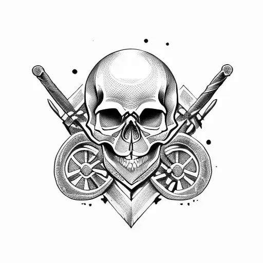 skull and crossbones tattoo design idea