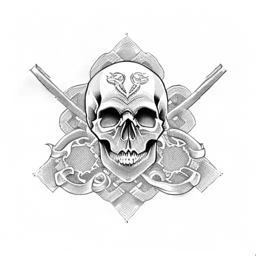 skull and crossbones tattoo design idea