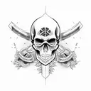 skull and crossbones tattoo design idea