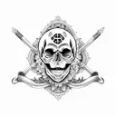 skull and crossbones tattoo design idea