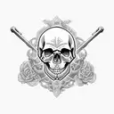 skull and crossbones tattoo design idea