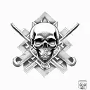 skull and crossbones tattoo design idea