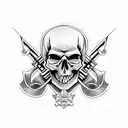 skull and crossbones tattoo design idea