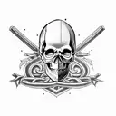 skull and crossbones tattoo design idea
