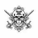 skull and crossbones tattoo design idea