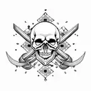 skull and crossbones tattoo design idea