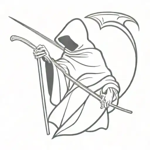 simple grim reaper tattoo design idea