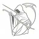 simple grim reaper tattoo design idea