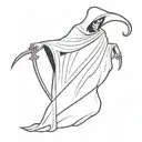 simple grim reaper tattoo design idea