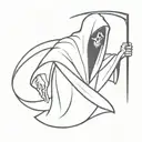 simple grim reaper tattoo design idea
