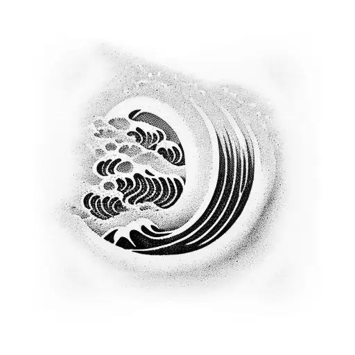 A post stamp of a wave tattoo design idea