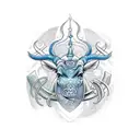 combination of Aquarius and Taurus  tattoo design idea