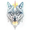 light and dark wolf reflection tattoo design idea