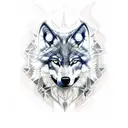 light and dark wolf reflection tattoo design idea